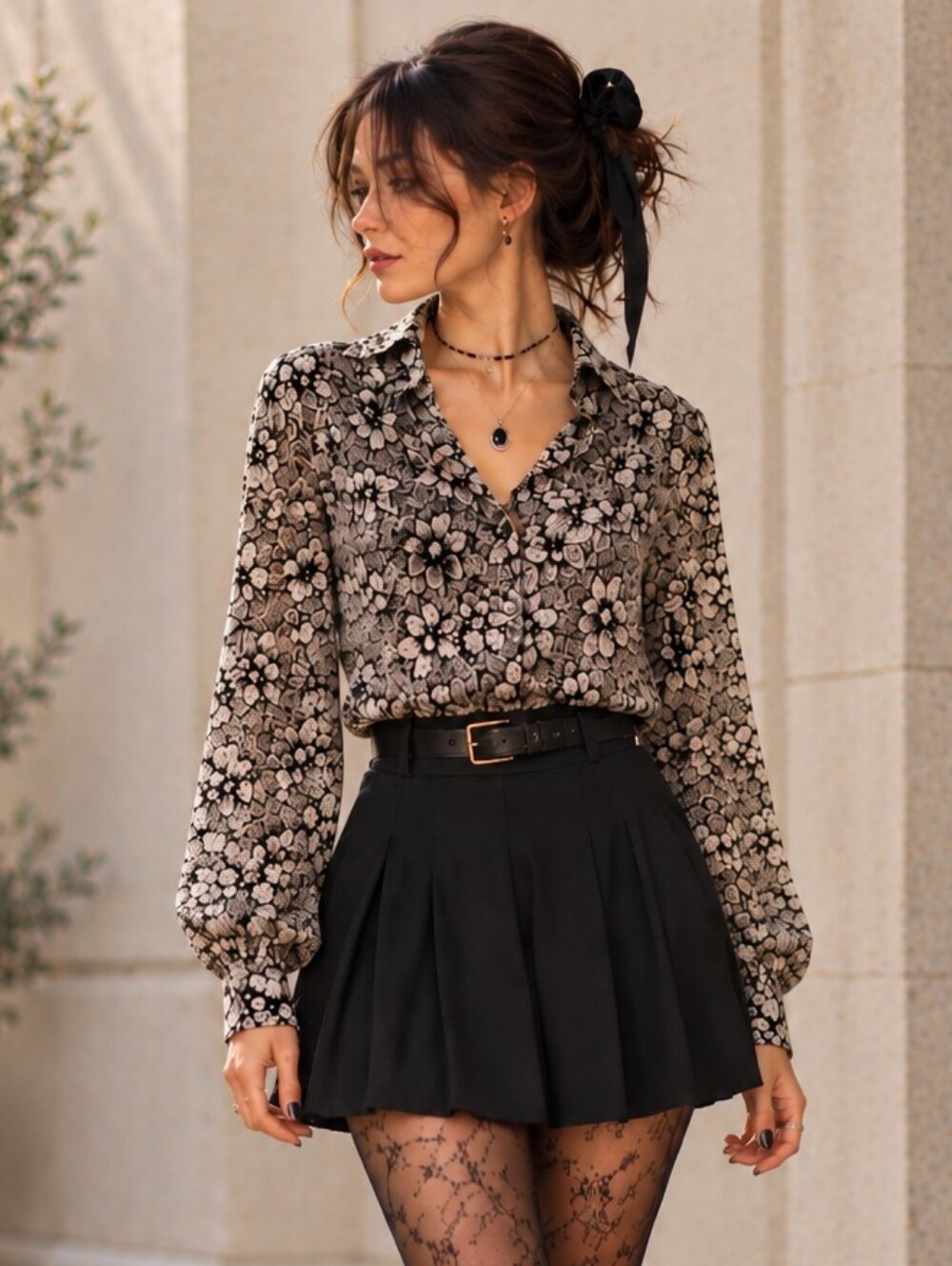 Vintage Whimsigoth Dark Academia Blouse 90s Alia Shirt Witchy Moody Florals S